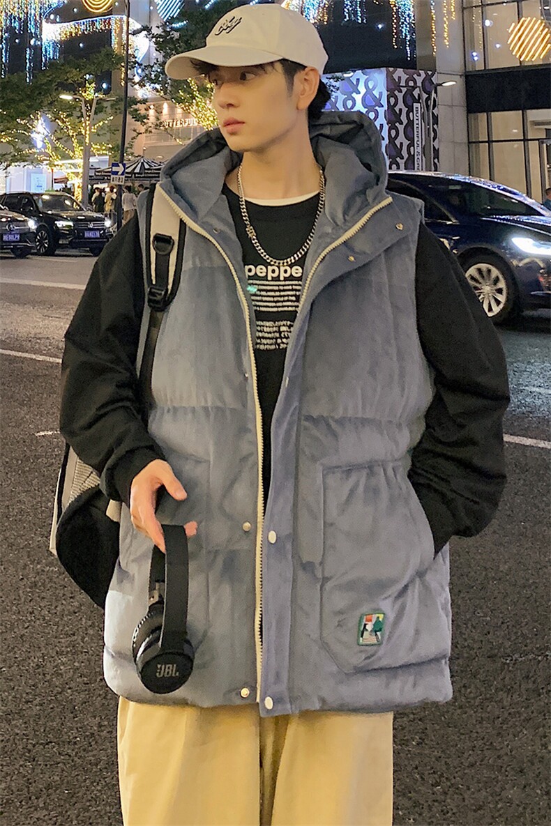 冬款加棉加厚连帽棉服休闲马甲背心棉衣外套男士8130-P95控价118,男装背心/马甲,电商A441-1