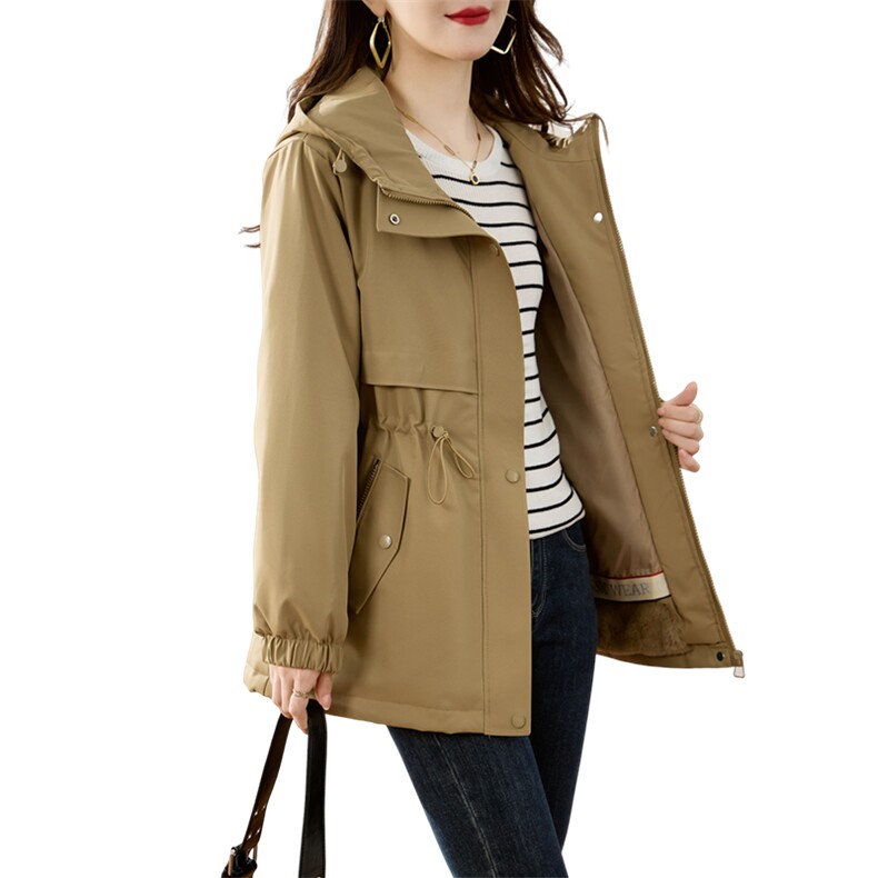 红加绒派克服外套女春秋2025新款宽松休闲加厚保暖工装棉衣,女装棉衣/棉服,沐七七