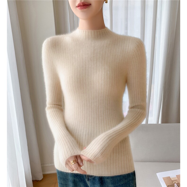 亲肤软糯~正品baby小山羊绒衫女修身半高领秋冬针织打底无缝毛衣,女装羊毛衫,拓驰羊绒