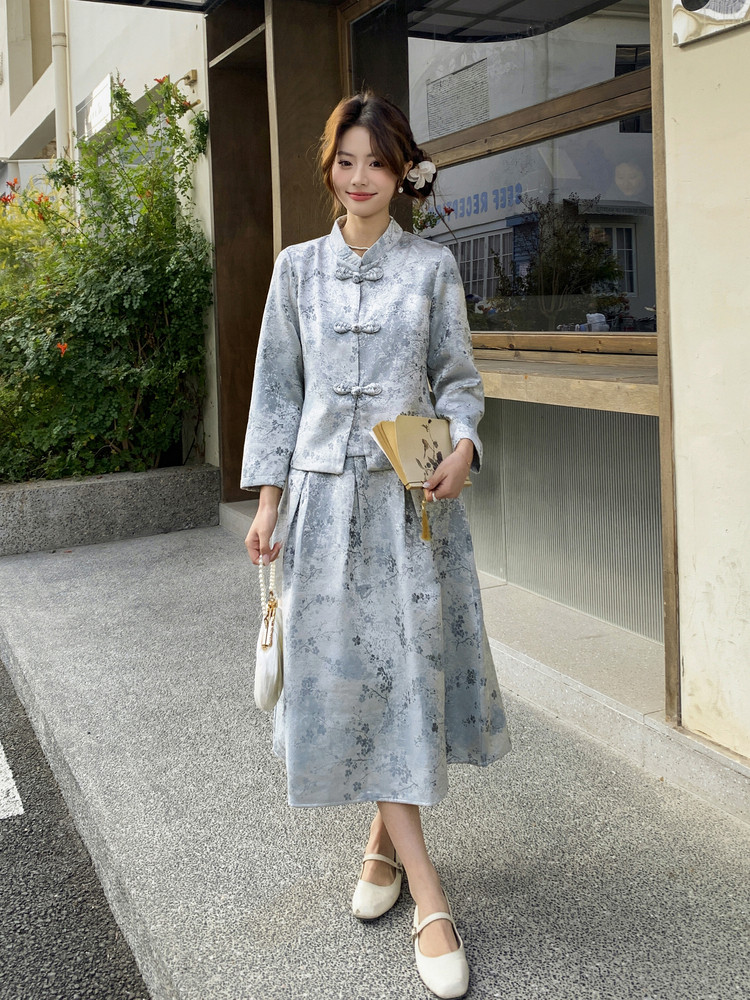 女长袖2026年春季纽扣成人四季中式女装女士精品套装学,女装套装/套裙,凡歌灵