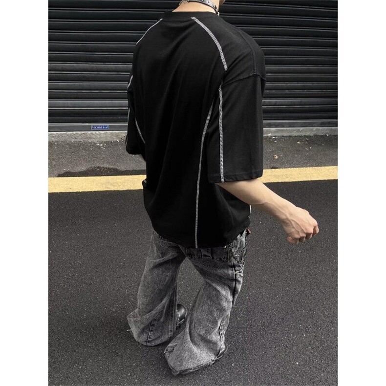 五分袖宽松型青少年简约夏季圆领时尚潮青年凉感速干户外运动T恤,男装T恤,星座506A
