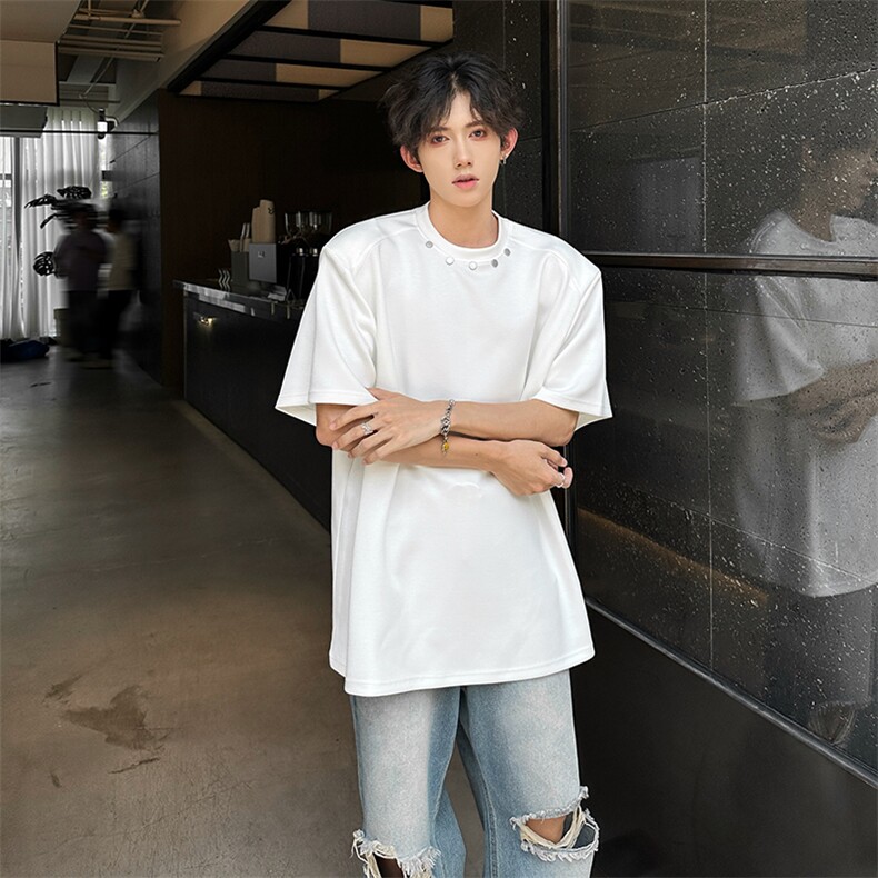 潮男圆领纯色T恤  A071-T28-P35图片
