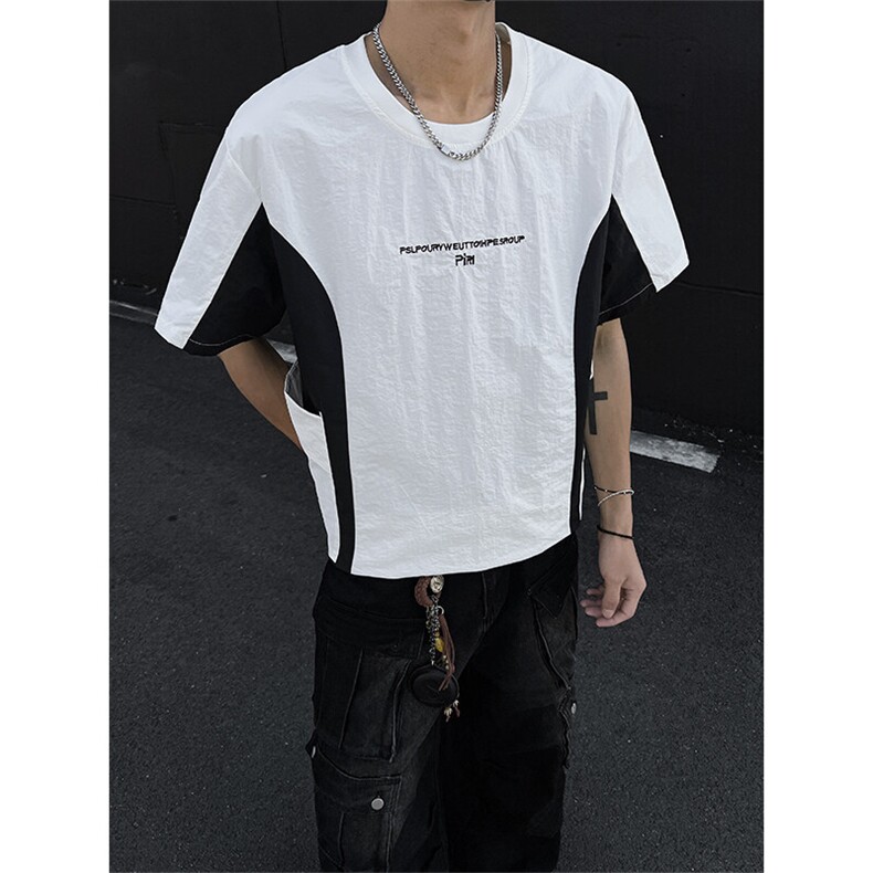 夏季新款男女同款短袖圆领拼色短袖XZ102B-1-T2553P40,男装T恤,星座102B-1
