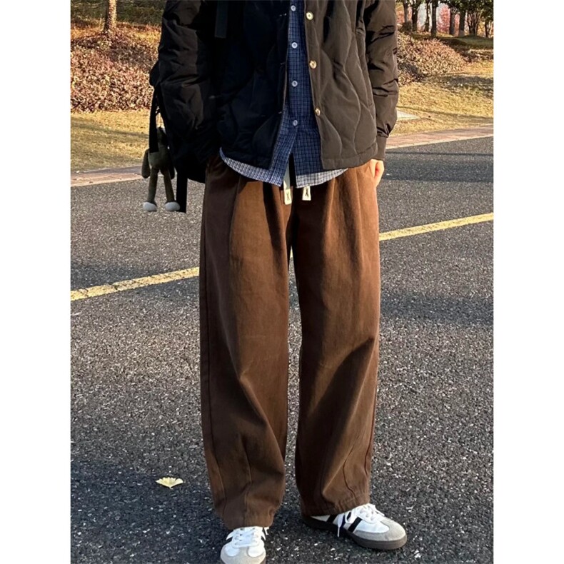重磅宽松纯棉弯刀阔腿裤1302-7607-P65控108,男装休闲裤,星座1302