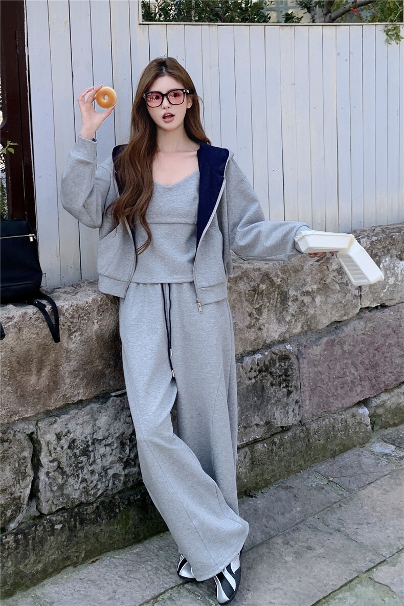 现货新款针织三件套连帽套装p195-k298,女装套装/套裙,丝露怡语