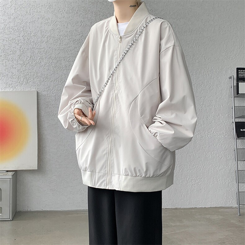 M-8XL春季棒球服外套男大码立领飞行员夹克潮牌休闲衣服JK001P65,男装夹克,电商B312