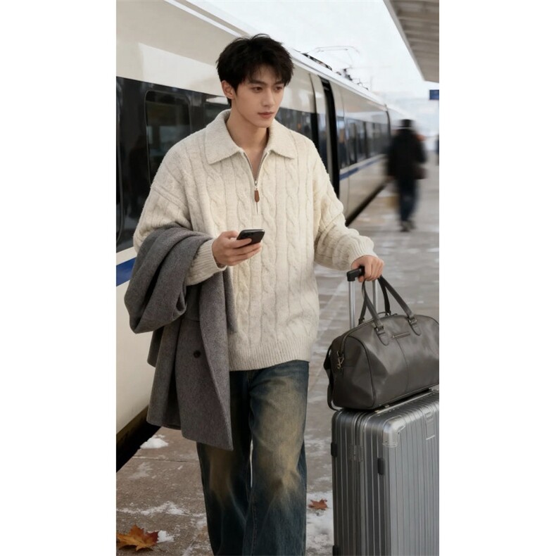 JY721-P58针织开衫宽松休闲情侣毛衣外套潮,男装针织衫/毛衣,星座1501-3