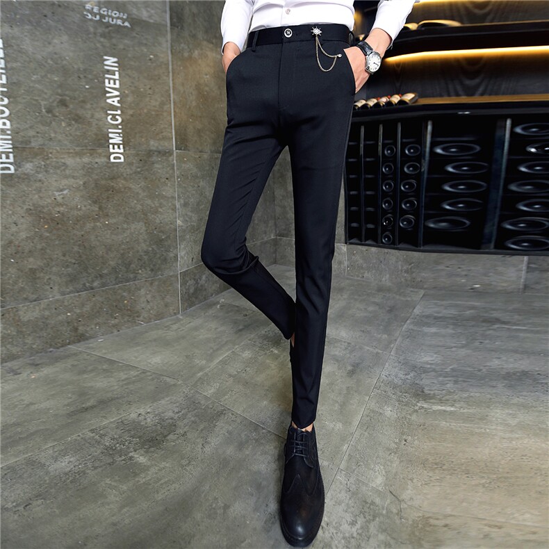 2021硬汉发型师裤子绅士修身小脚裤休闲裤北模A450-K530P40,男装休闲裤,星座1904A