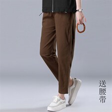 582款休闲弹力百搭裤子中腰加厚2024年秋季，女装休闲裤，秋牧寒烟