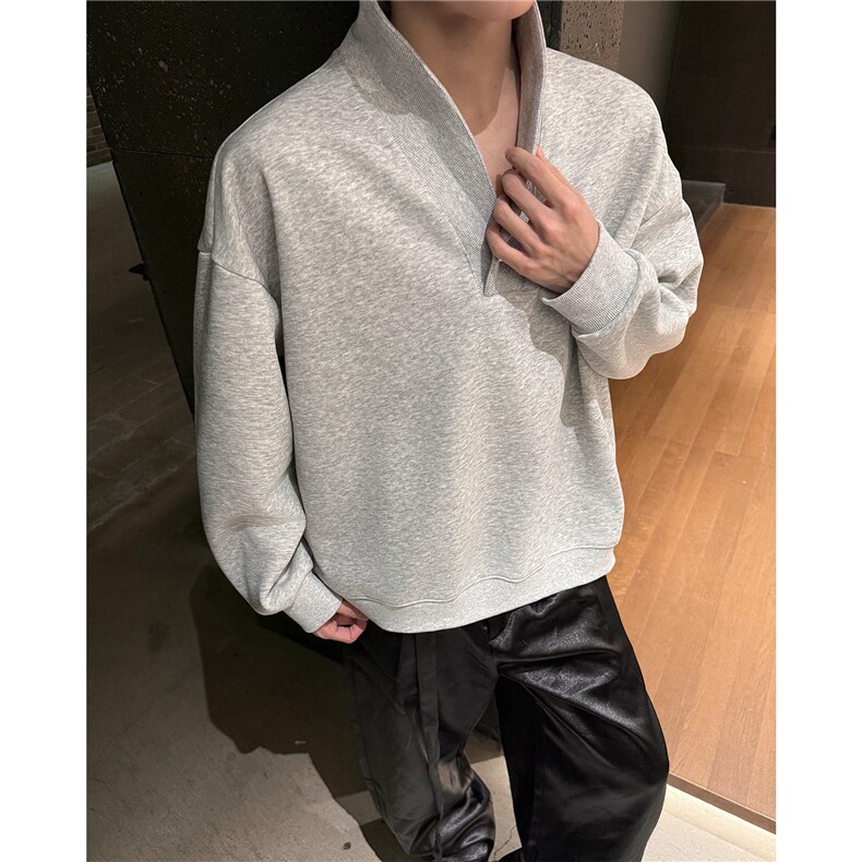 韩系学院风设计cleanfit卫衣简约纯色休闲打底常规P49加绒P59,男装T恤,电商B319