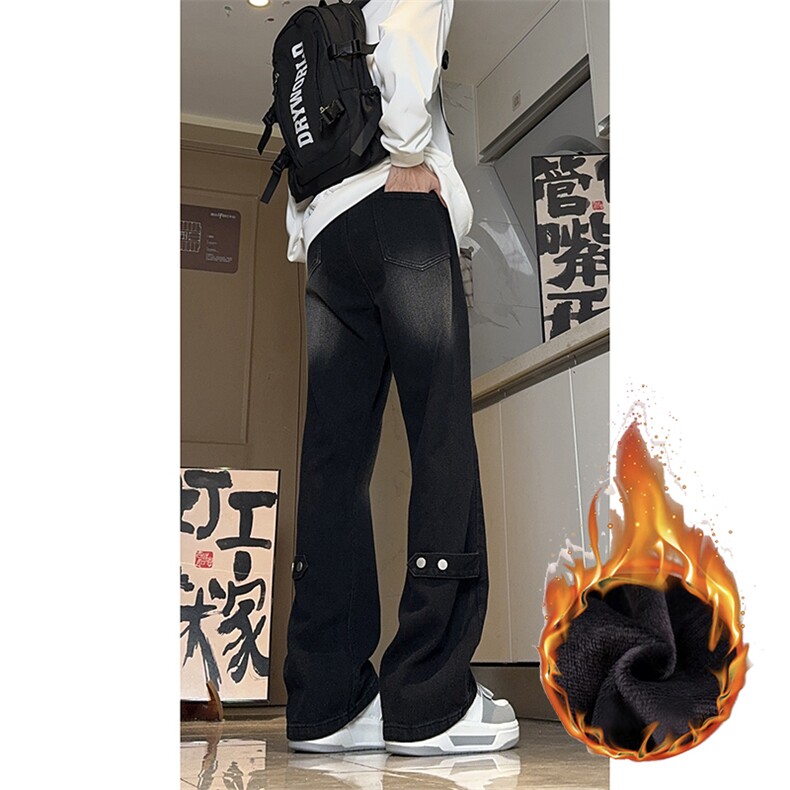 美式ins高街vibe水洗加绒牛仔裤货号加绒K2316P70常规P55,男装牛仔裤,电商A063