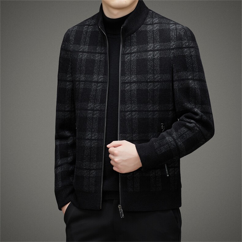 DJ26605钱塘2020-3冬季厚款商务休闲立领时尚中年男士夹克P285,男装夹克,钱塘207-3