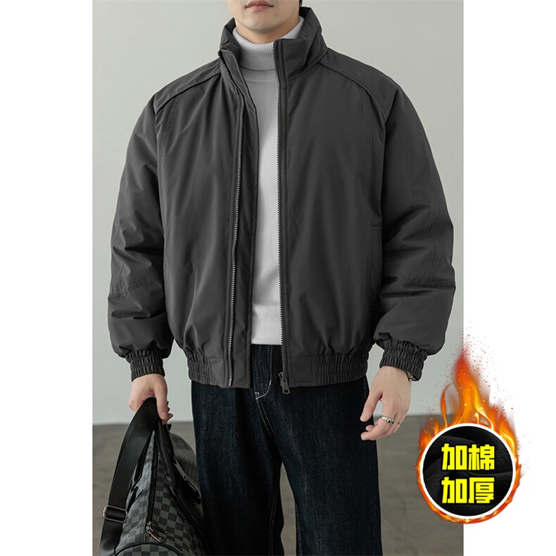 现货美式高街休闲棉衣夹克三防立领纯色户外工装加厚棉服外套，男装夹克，电商A486