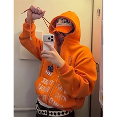 秋冬独特别致橙色连帽卫衣男高级银狐绒小众百搭长袖上衣WT609，男装卫衣，星座1116A（原606A-3）