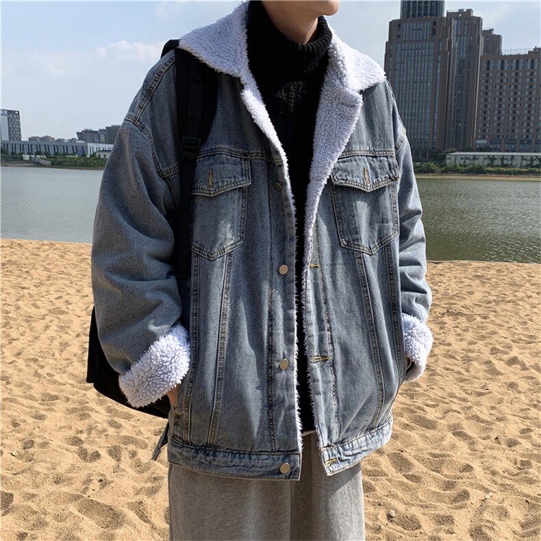2023秋冬宽松港风加绒加厚牛仔夹克百搭复古上衣现货W217-P95,男装棉衣,星座512-2