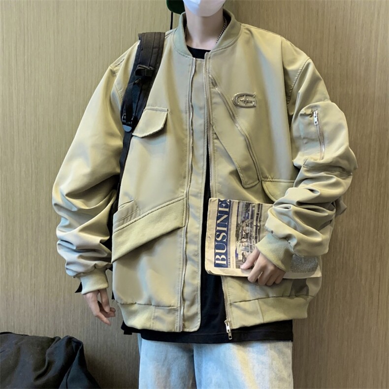 男士外套2023新款棒球领潮牌工装休闲夹克JK0683-P65,男装夹克,星座308B-1
