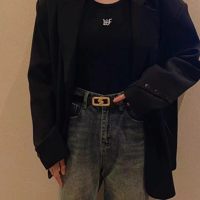 CanlesKonis皮带女款真皮腰带女2025新款百搭女士裙子裤腰带S扣,饰品腰带/腰封,泰合衣坊
