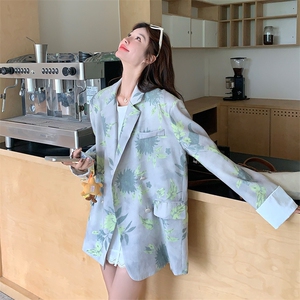 中长款阔形印花西装外套女2C317A-8525-P165-K238图片