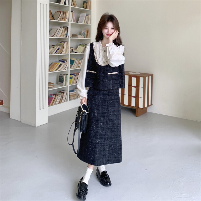 26春新款现-法式小香风高级感假两件优雅半裙套装2612-P175K288,女装套装/套裙,2B190