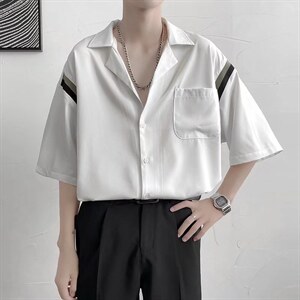 短袖衬衫春款男港风潮流H10P30图片