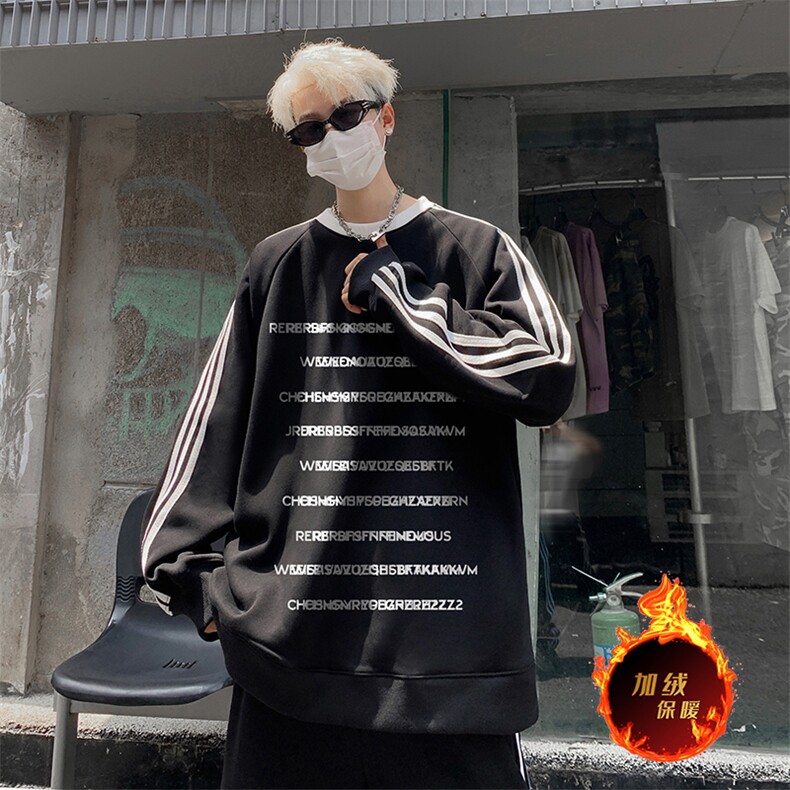 抖音得物高品质重磅全棉二开支持退换360克宽松织带圆领卫衣0515,男装卫衣,电商A486