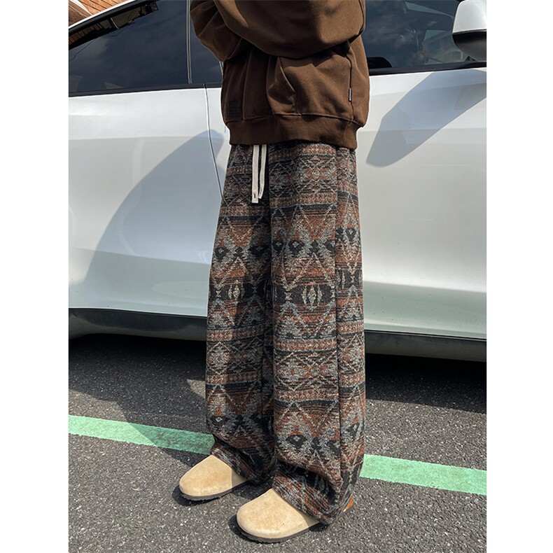 8XL-M羊羔绒裤子男冬季加绒加厚民族风重磅针织棉裤大码KZ023P78,男装棉裤,电商B312