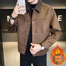 JK903R-P1452025秋冬时尚男士麂皮绒痞帅青年外套加绒加厚夹克衫，男装夹克，星座507A（原星座306B-2）