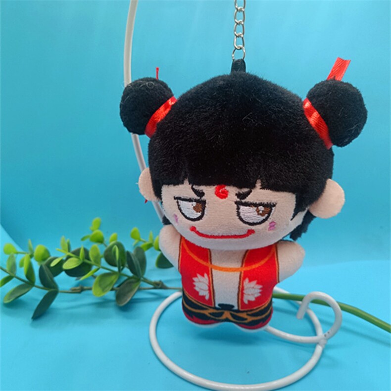 哪吒可爱精品毛绒挂件四寸公仔小尺寸超萌挂件，山东三丰挂件网供