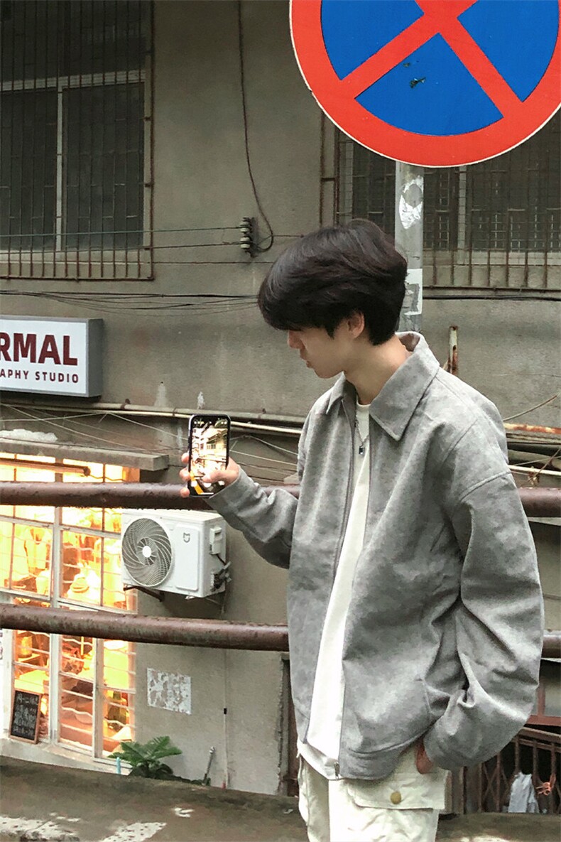 特P80无差价新款百搭拉链春秋时尚简约夹克外套-HJ5717港风街头,男装夹克,电商A003