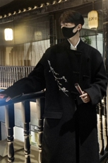 新中式毛呢大衣男中长款秋冬季刺绣风衣外套812-F633-P138控168，男装风衣，星座812