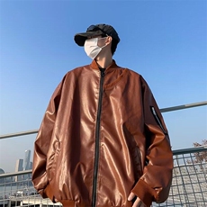 DYR155-P67新款韩版机车皮衣外套男宽松帅气复古美式潮牌皮夹克男，男装夹克，星座603-2