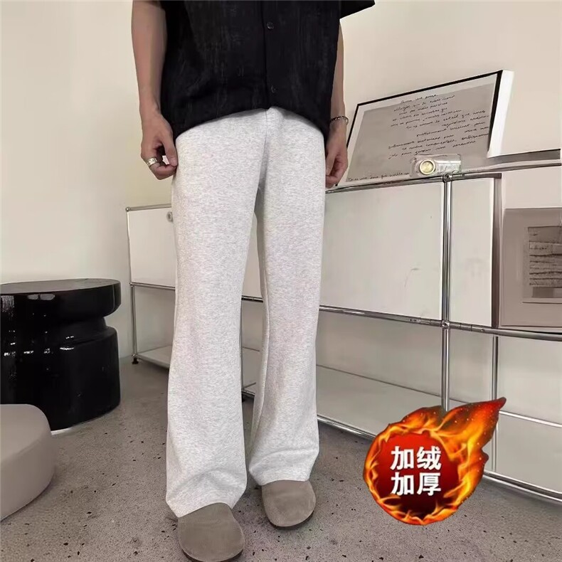 加绒款微喇镰刀卫裤男弯刀休闲长裤宽松情侣运动裤男女CKR120图片