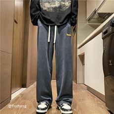 INS秋冬潮流百搭新款灯芯绒宽松直筒休闲裤B315-K23488-P45控58，男装休闲裤，电商B315