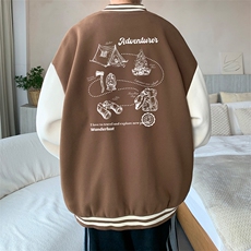 摇粒绒棒球服男大码开衫卫衣男夹克BF86336-P65，男装夹克，电商A040