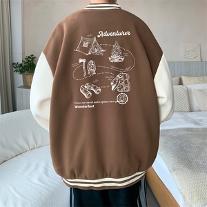 摇粒绒棒球服男大码开衫卫衣男夹克 BF86336-P65图片