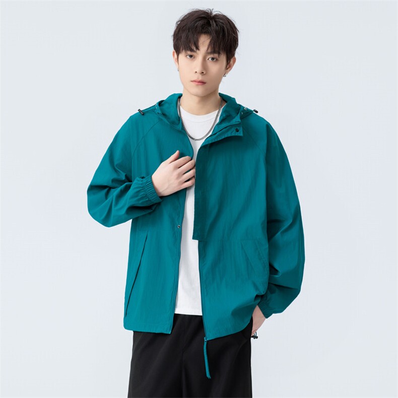 夏季中性风高品质50D尼龙皱时尚纯色防晒衣DSA157B-F7740-P50,男装防晒衣,电商A157B