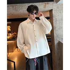 CS1159-特P33控58秋季潮流大码拼接高级感痞帅衬衫宽松外套男，男装衬衫，电商A059