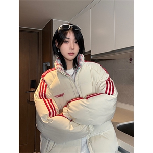 秋冬新款港风条纹刺绣立领保暖棉服面包服 XZ213-MY5529-P98控128图片