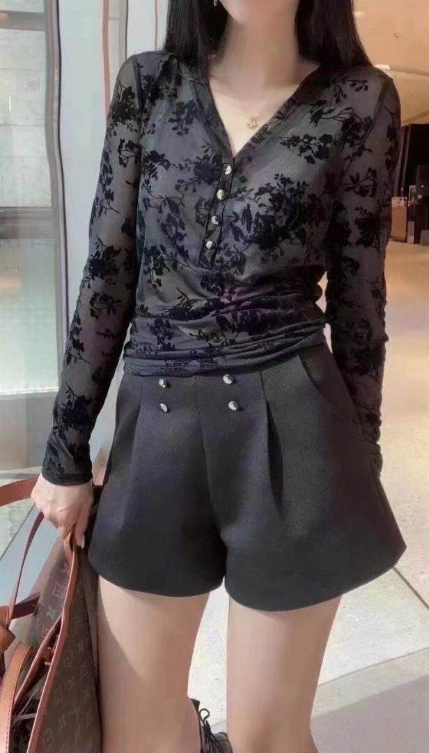 V领蕾丝上衣，其它，艾妮莉