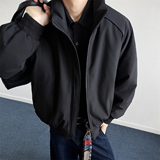 深灰色美式飞行夹克棉服男款秋冬季加厚短款三防立领外套正肩棉衣，男装棉衣，星座1403A
