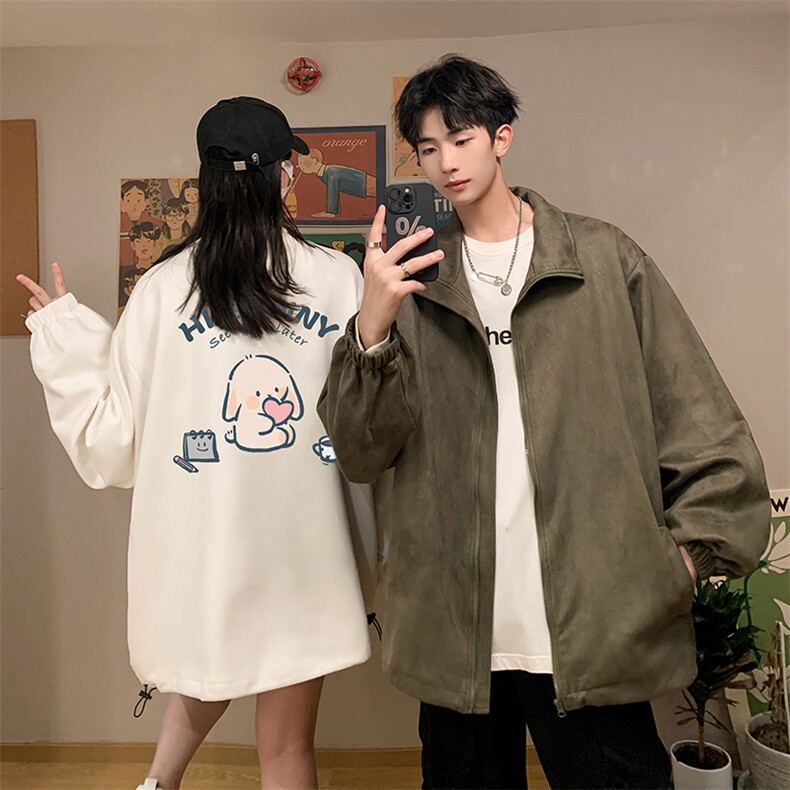 麂皮绒夹克男大码立领褂子外套JK85314-P68加绒款-P78,男装夹克,电商A040