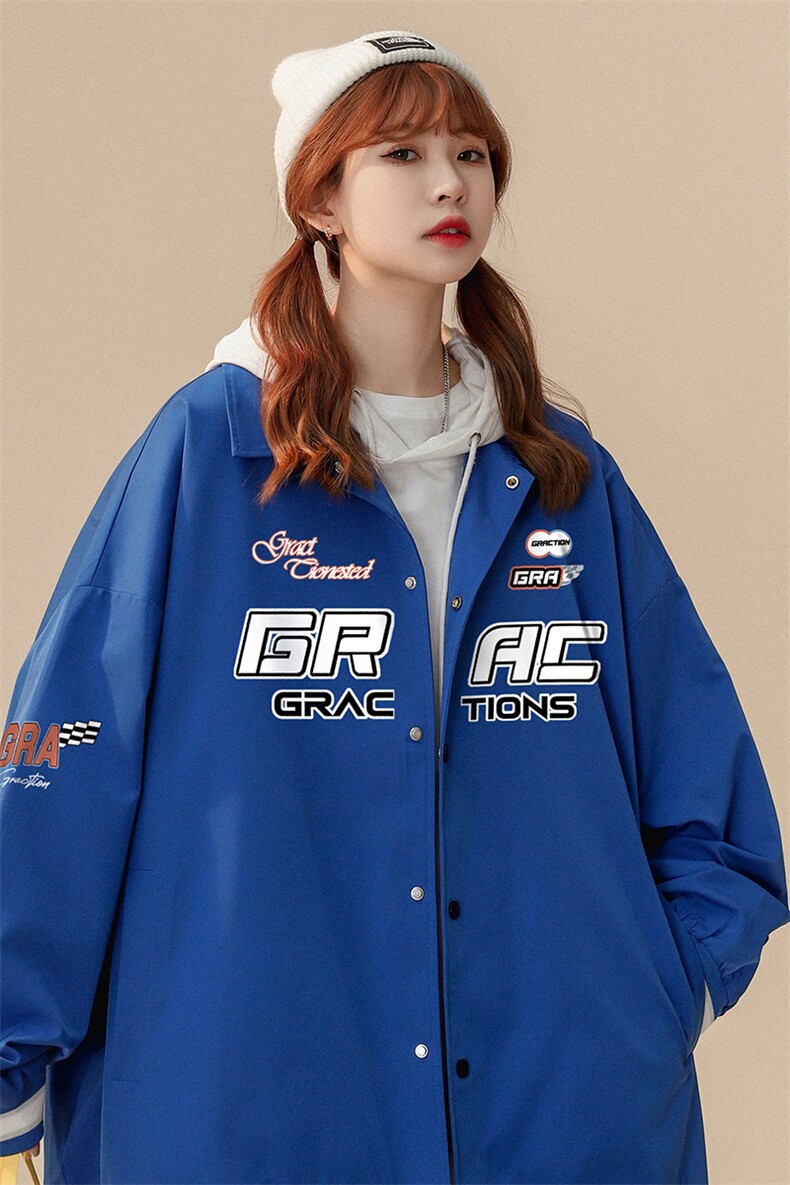 中性风秋季宽松休闲棒球服纯色机车服情侣外套女G6723P65控78,男装工装外套,电商A268