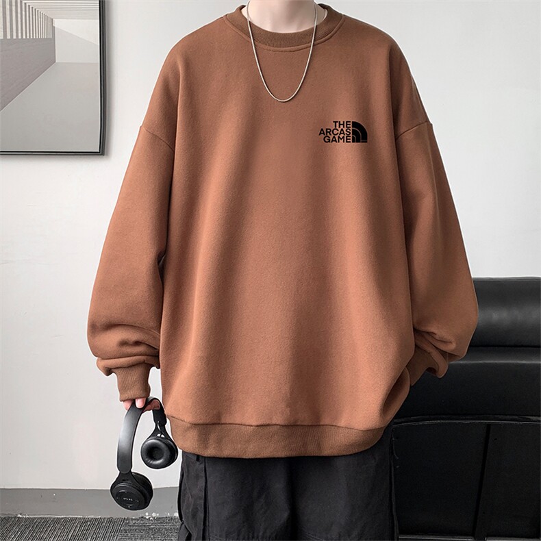 圆领卫衣男大码加厚加绒长袖t恤男S6232-P28加绒款-P33,男装卫衣,电商A040
