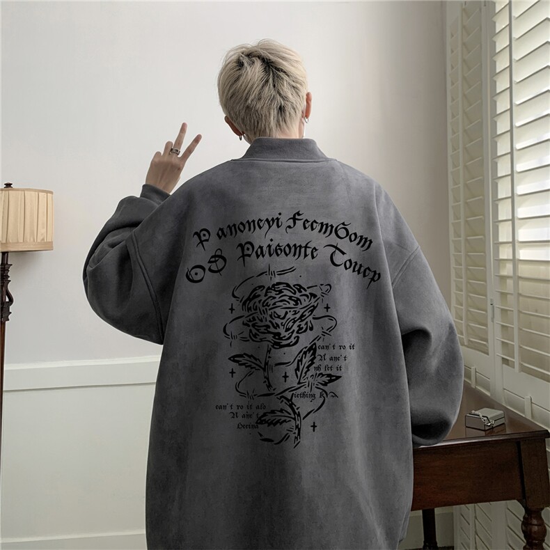 23秋款美式复古麂皮绒飞行棒球服男女夹克外套JF3276-P80控108图片