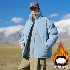 抖音直播连帽棉衣假两件加厚棉袄情侣款百搭面包服MY111-P65，男装棉衣，星座1402-1