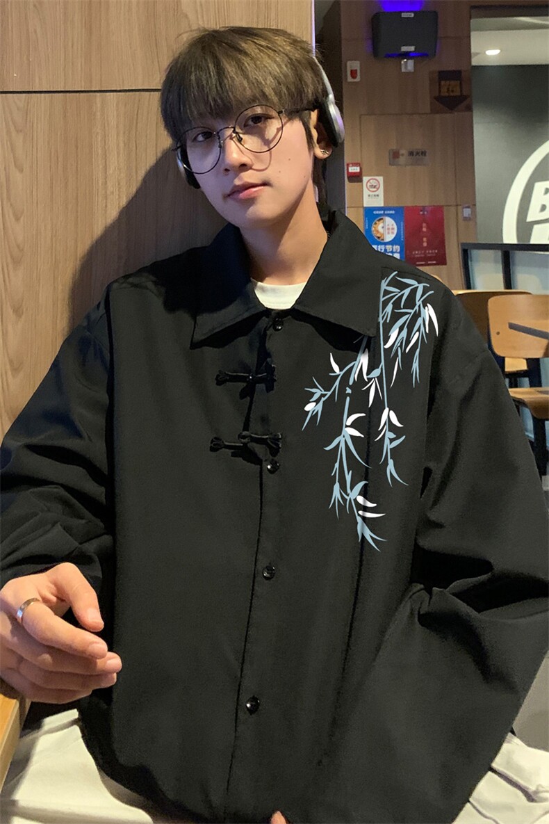 ！2025夏季新款男士新中式长袖衬衫风衬衣CS201特P38,男装衬衫,电商B220