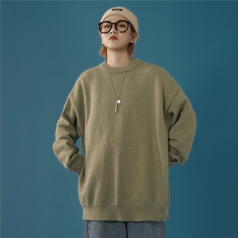1港风宽松中性情侣潮流纯色大码M-5XL毛衣男外套7979P45加绒P55,男装针织衫/毛衣,星座226-2