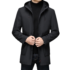 新款2023冬季纯色羽绒服男装中长款外套中年爸爸装ZS8298-P180，男装羽绒服，电商B212（原钱塘6029）