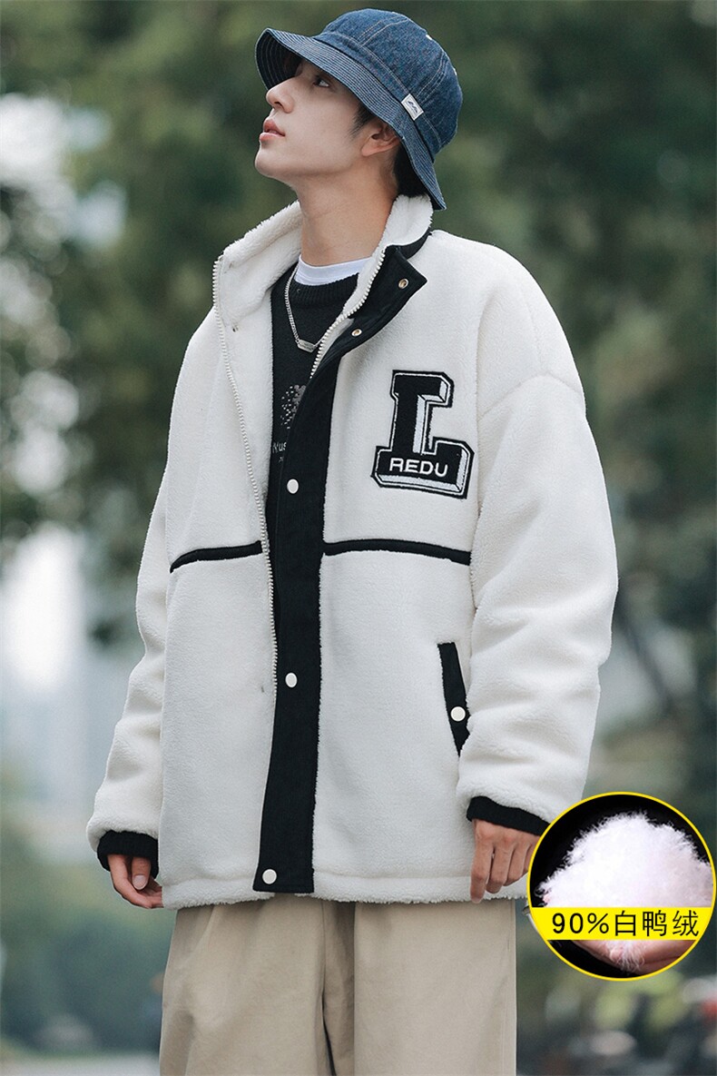 冬装青少年羊羔绒刺绣外套加绒加厚羽绒服男女8103-P185控价258,男装羽绒服,电商A441-1
