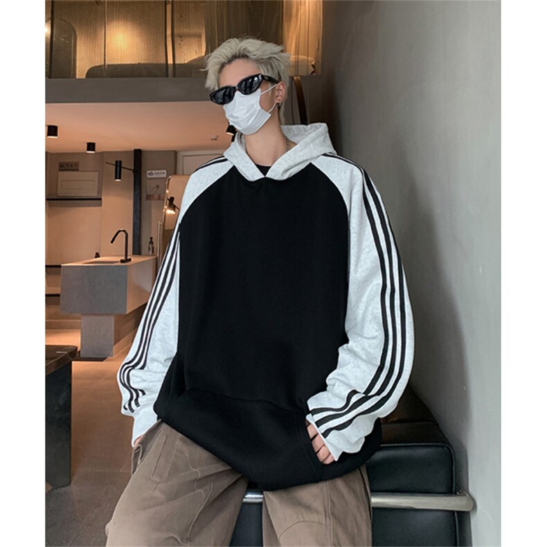 抖音得物高品质重磅全棉二开支持退换 360克插肩织带连帽卫衣CM08图片